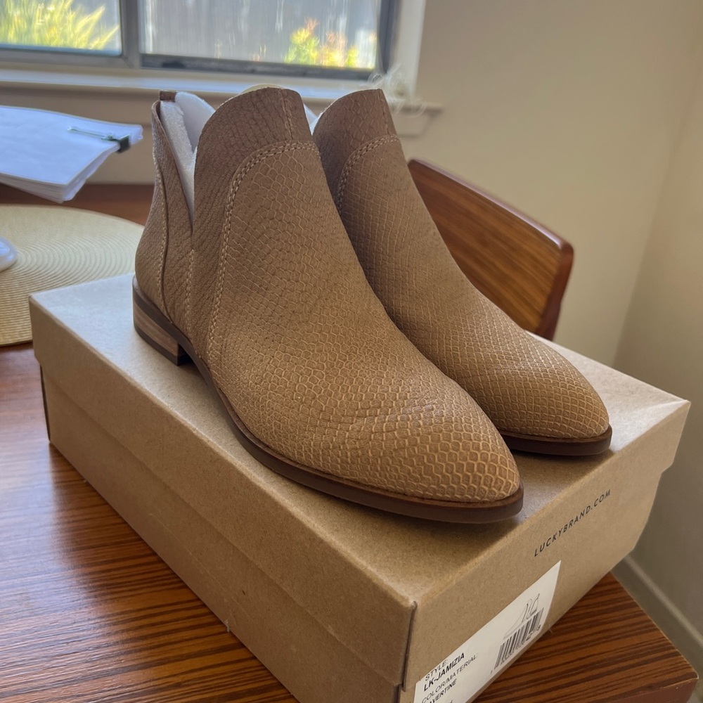 Lucky Brand Boho booties Tavertine Jamizia Ankle Boot sz 6.5